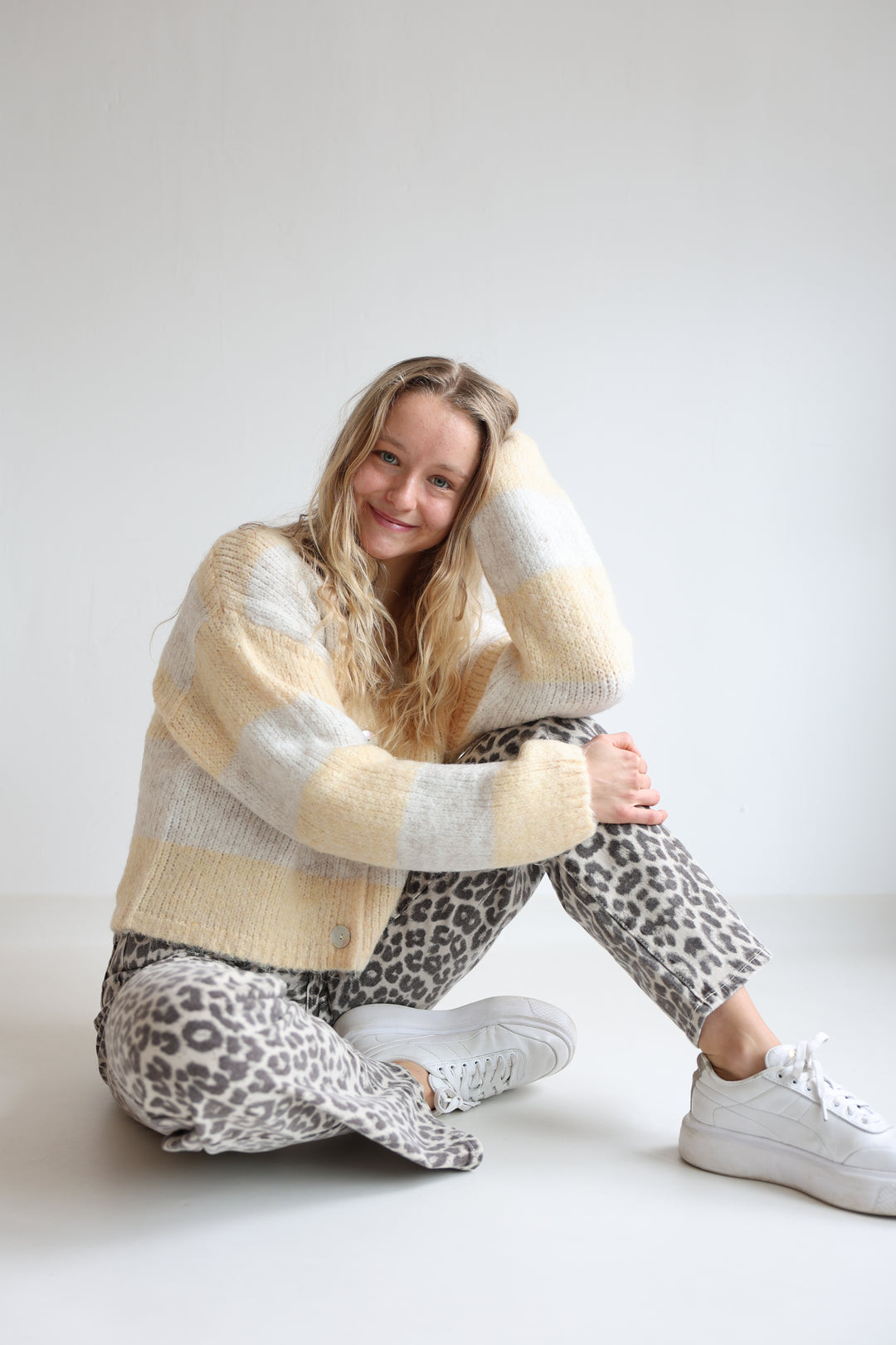 Striped V-Neck Cardigan