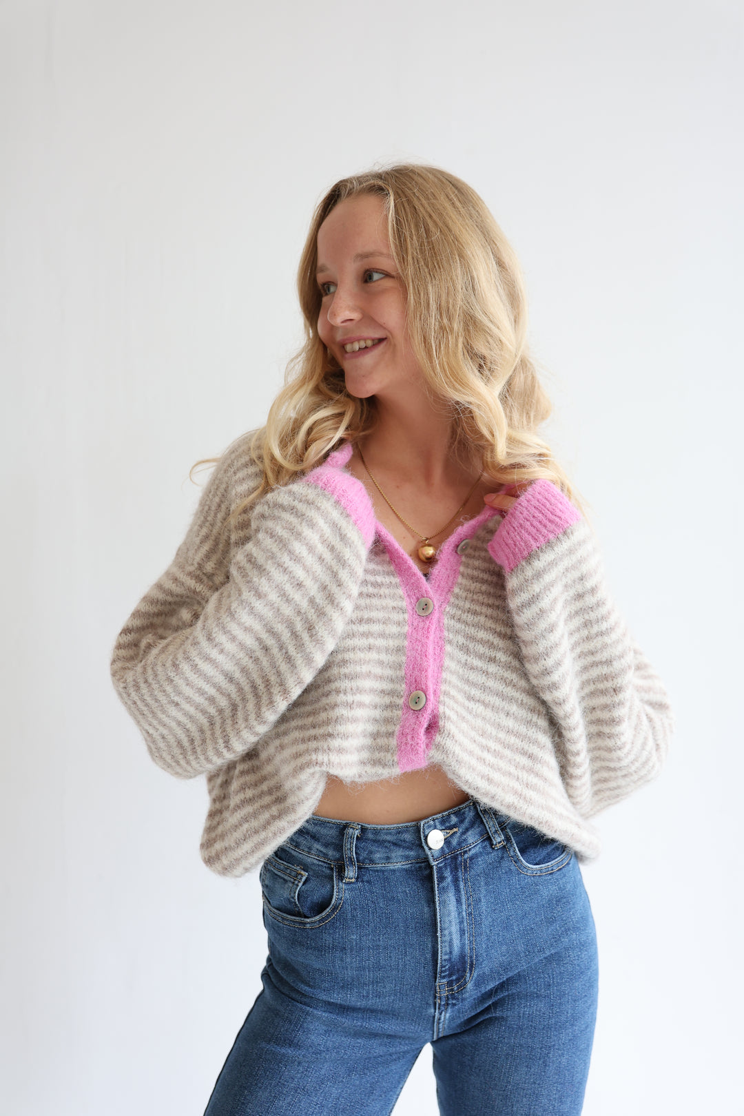 Gestreifter Cardigan Moodline Knit