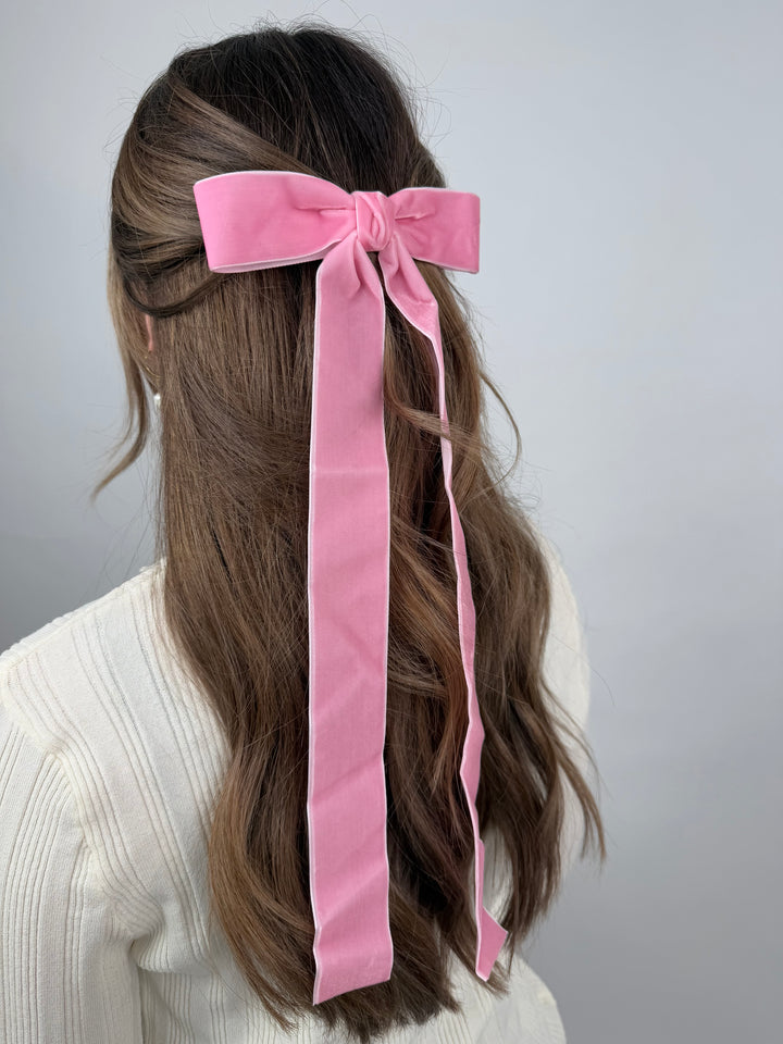 Haarschleife aus Samt Long Bow