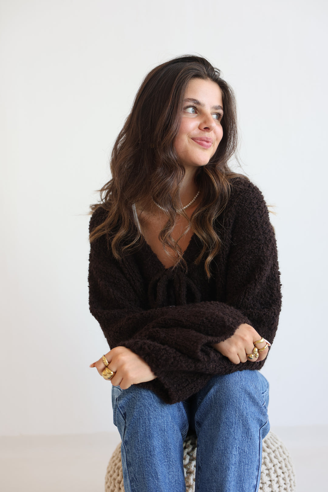 Cardigan Fluffy Tie