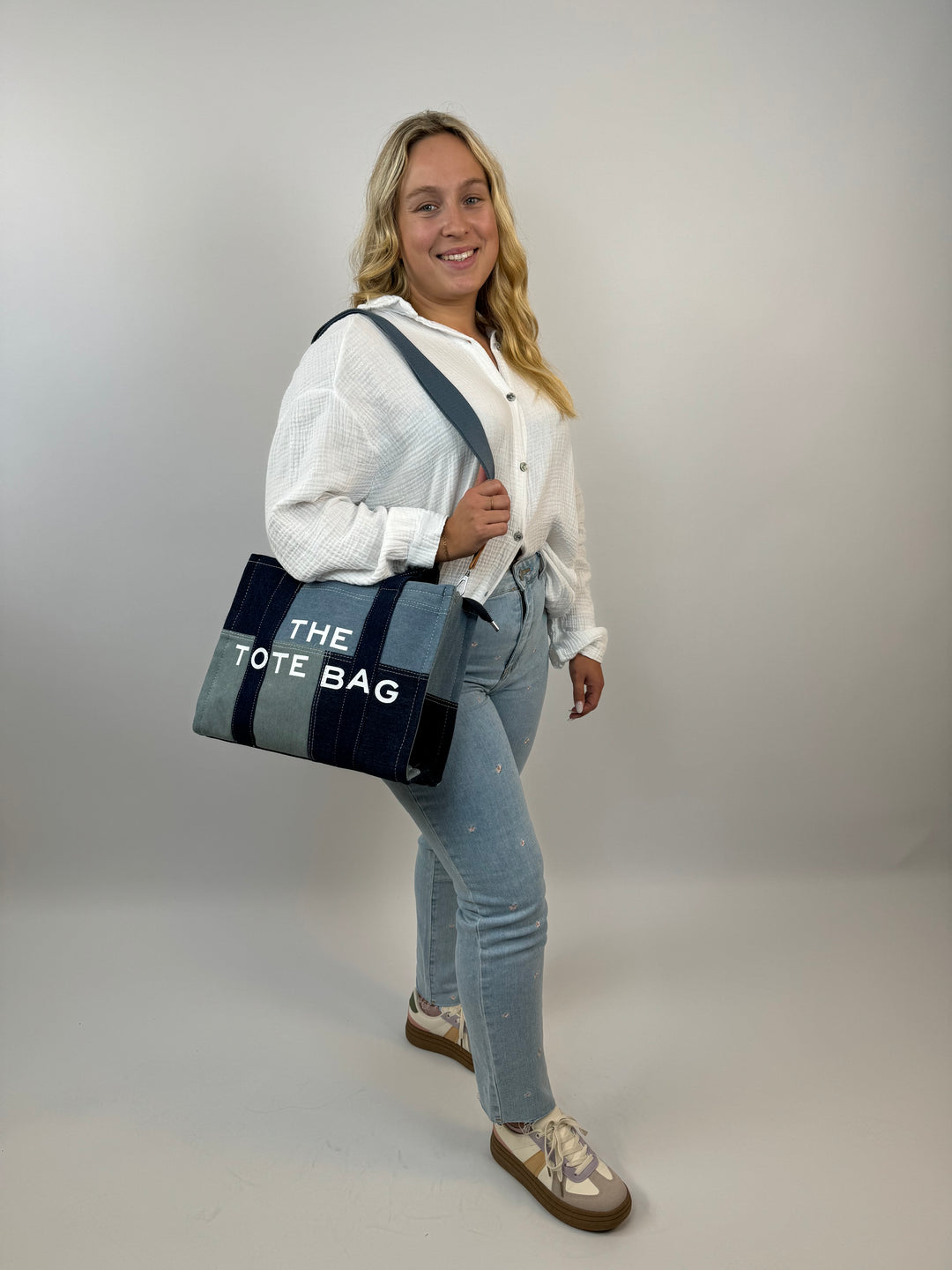 Tote Bag im Denimlook