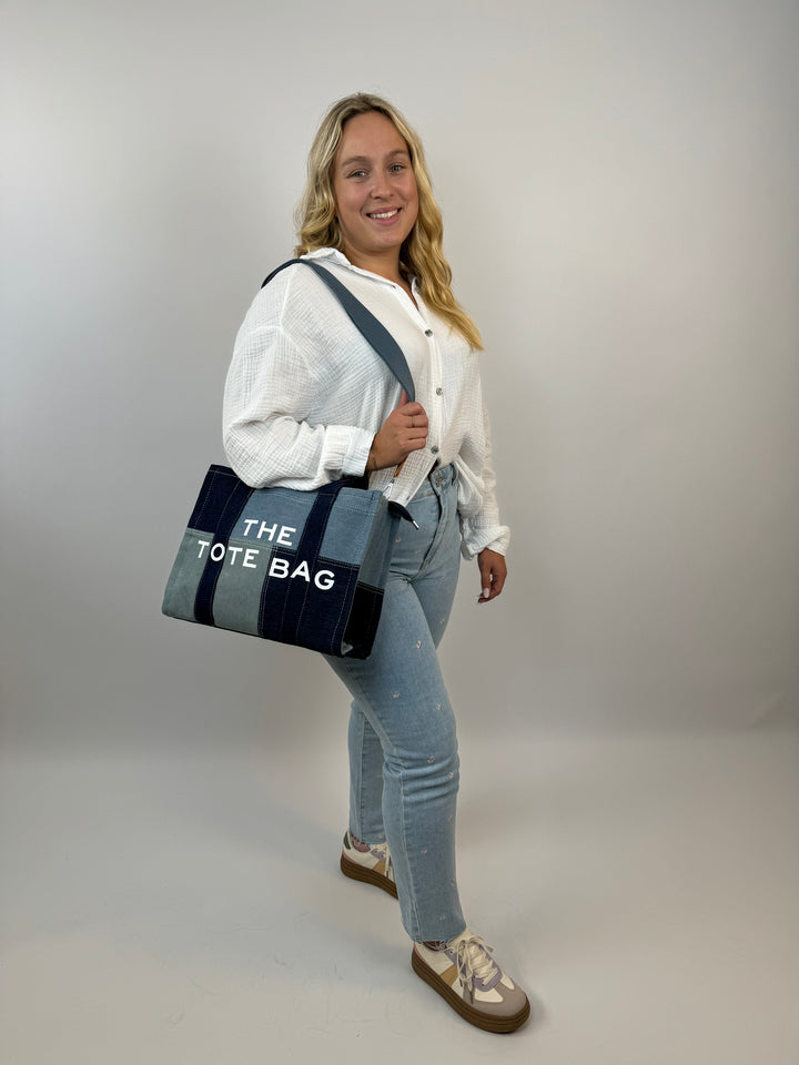 Tote Bag im Denimlook