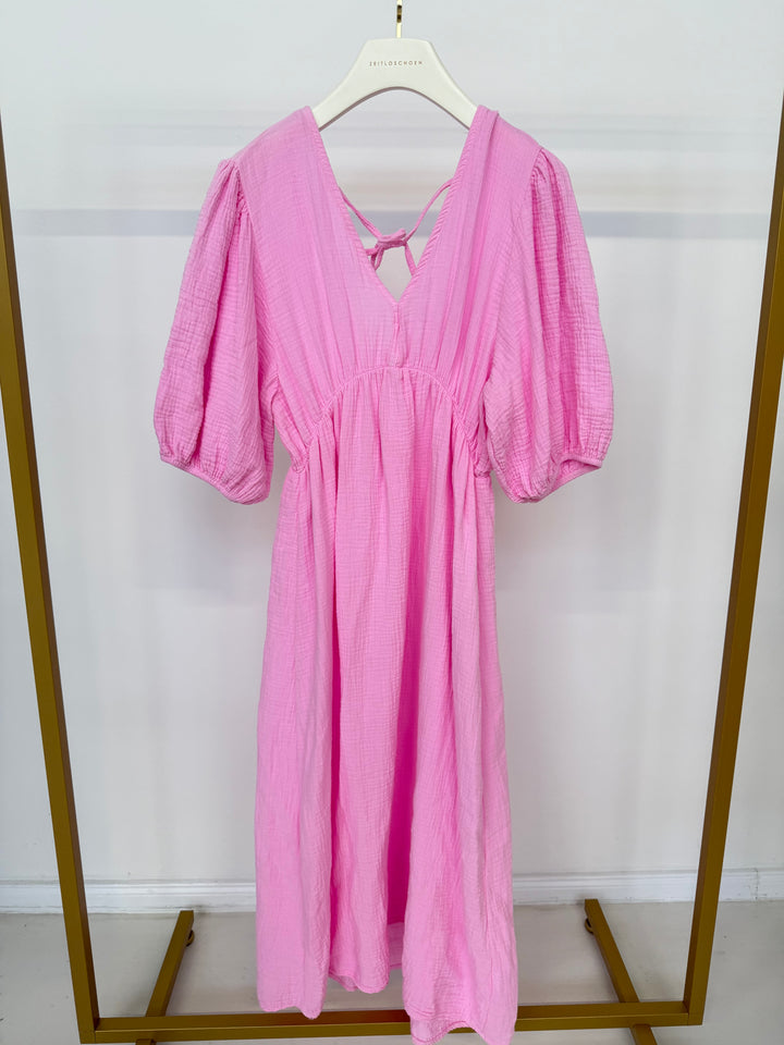 LANGES KLEID AUS MUSSELIN AVA ROSA (B-WARE)