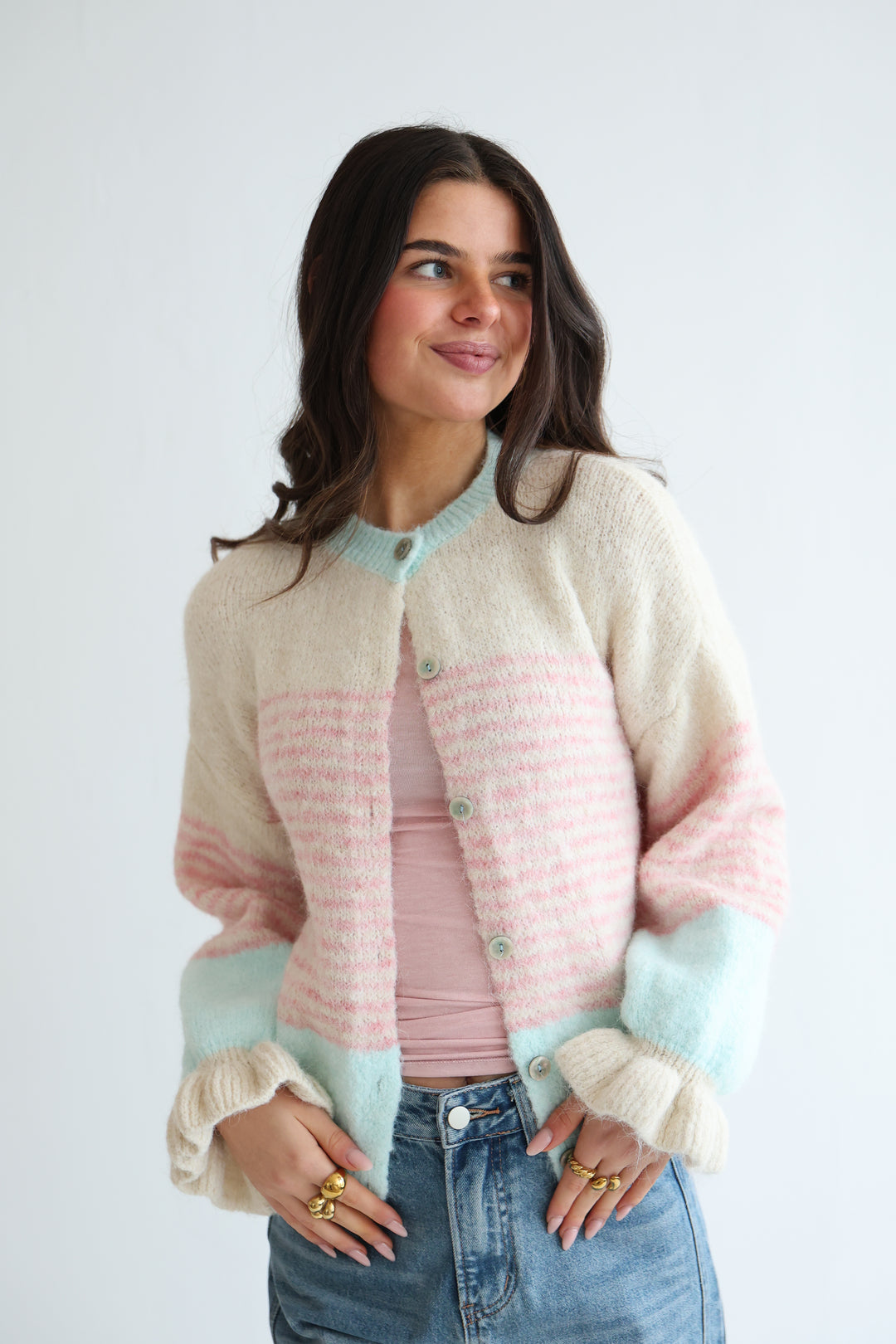 Candy Stripe Knit Cardigan