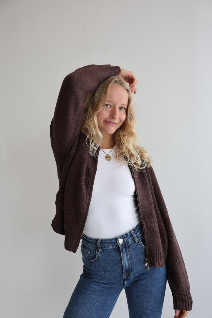 Golden Zip Cardigan