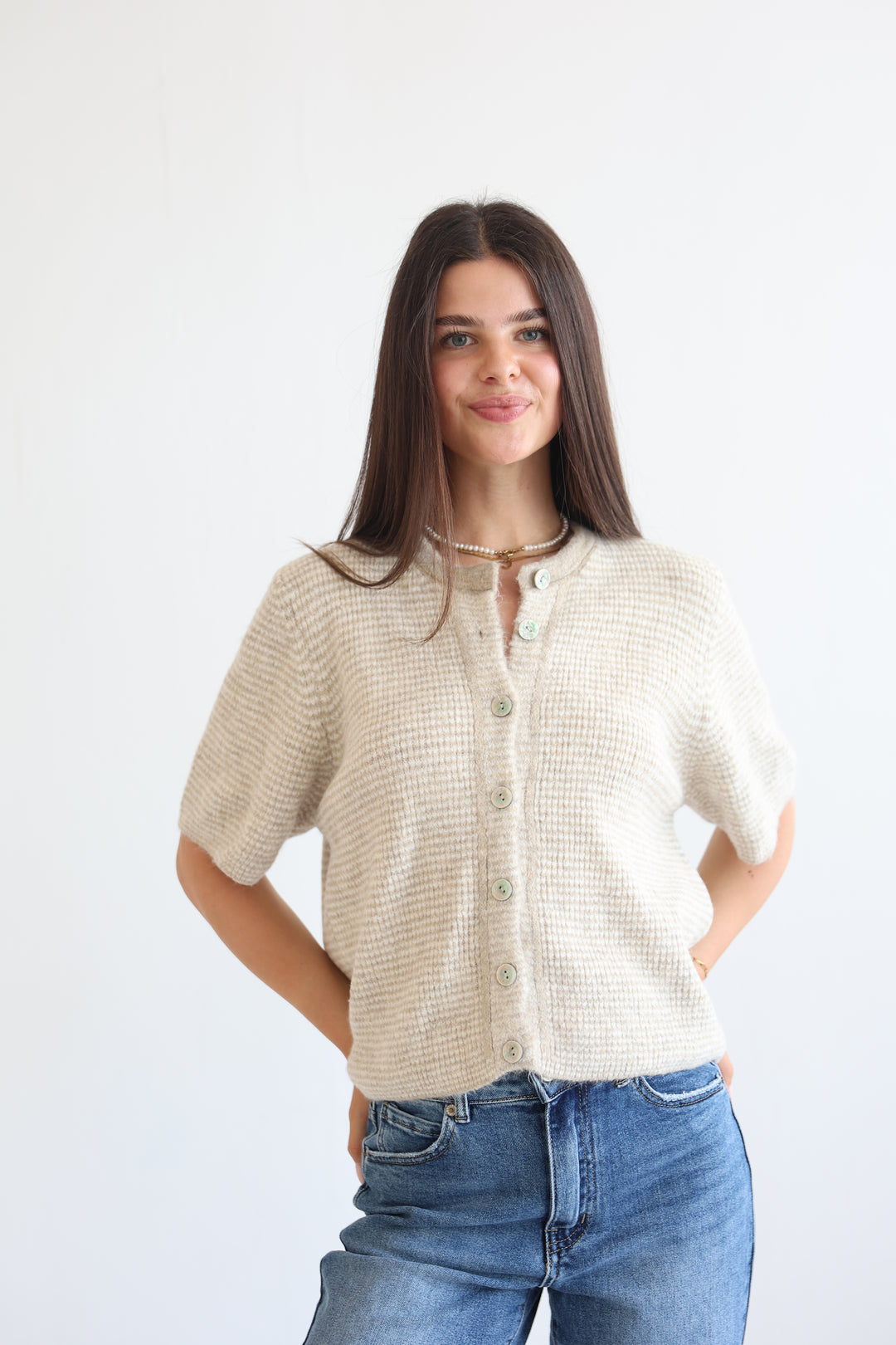 Little French Stripe Cardigan