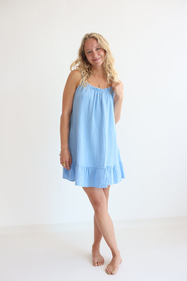 Musselinkleid mit Mini-Volant Hailey