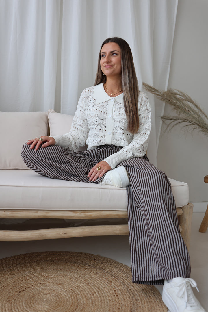 Lange Musselinhose mit Streifen Little Lines