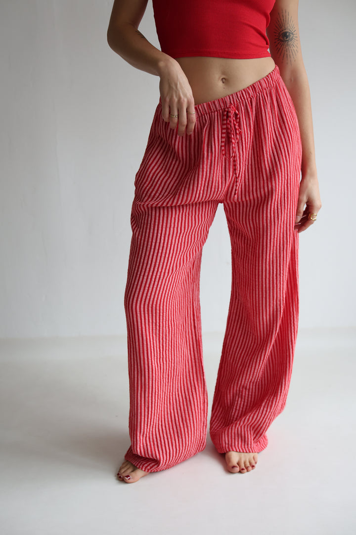 Lange Musselinhose mit Streifen Little Lines