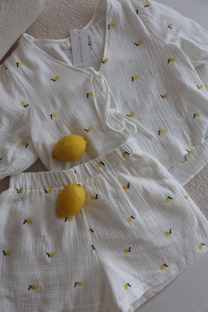 Kurzer Musselinbolero Little Lemon