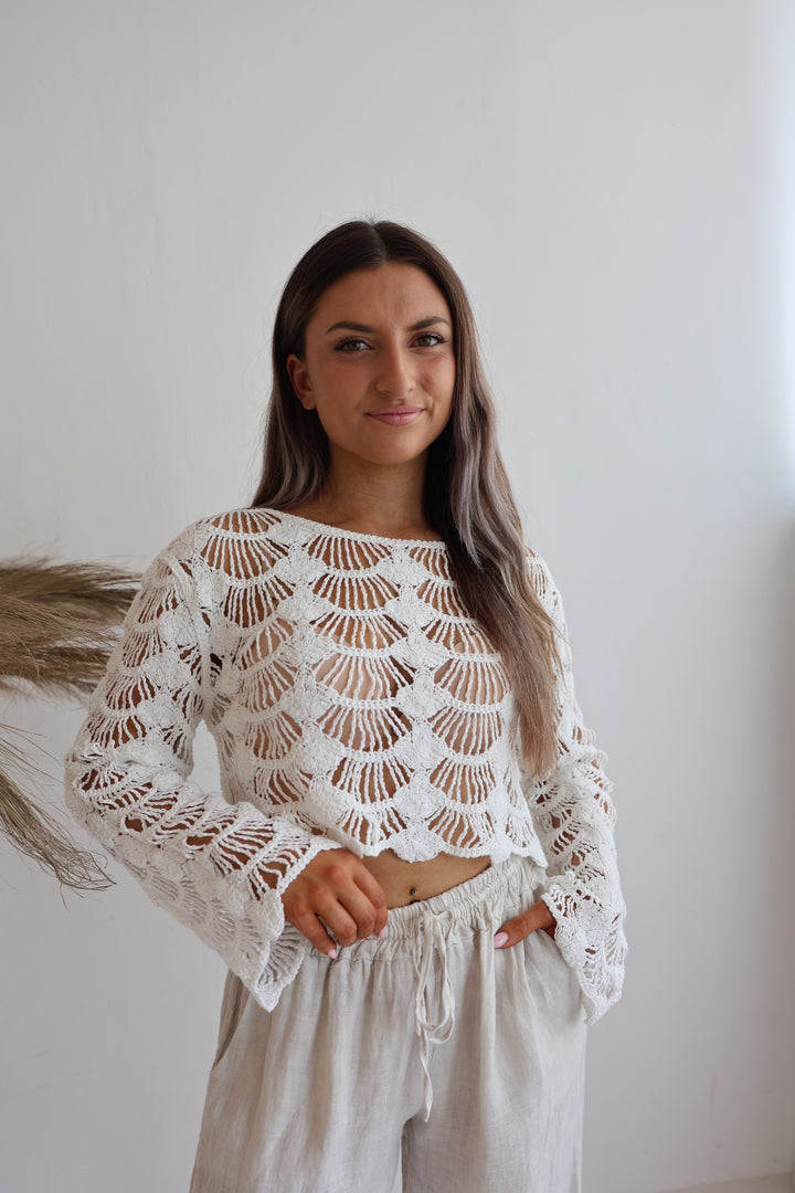 Leichter Cropped Pullover Shell Crochet