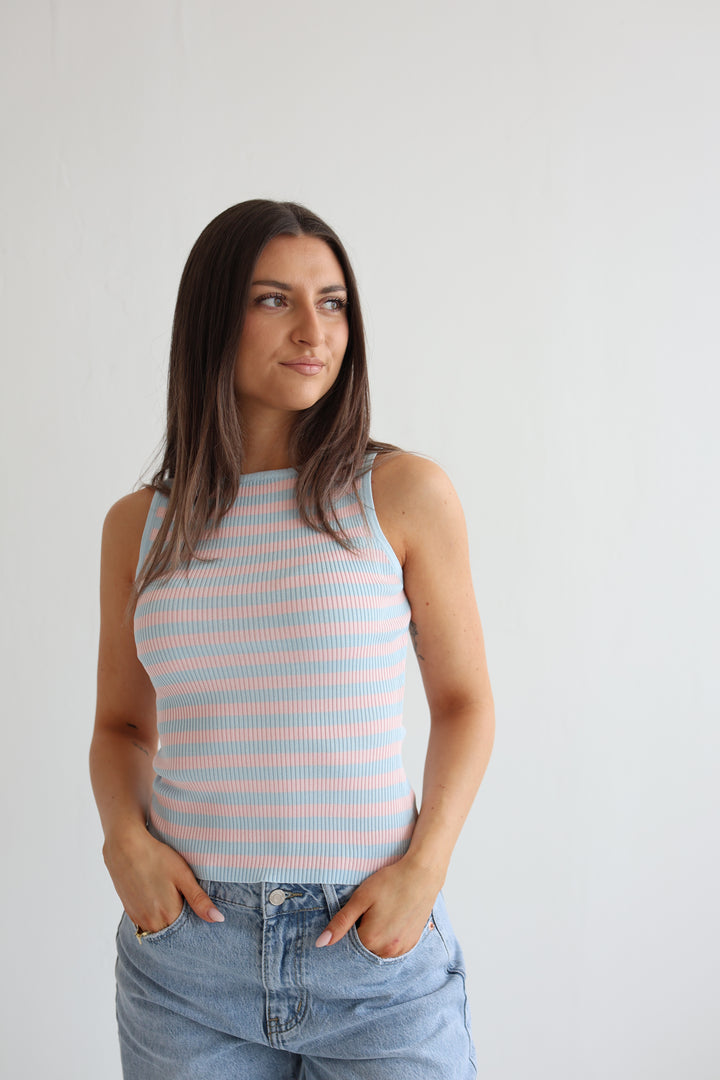 Candy Stripe Rip Top