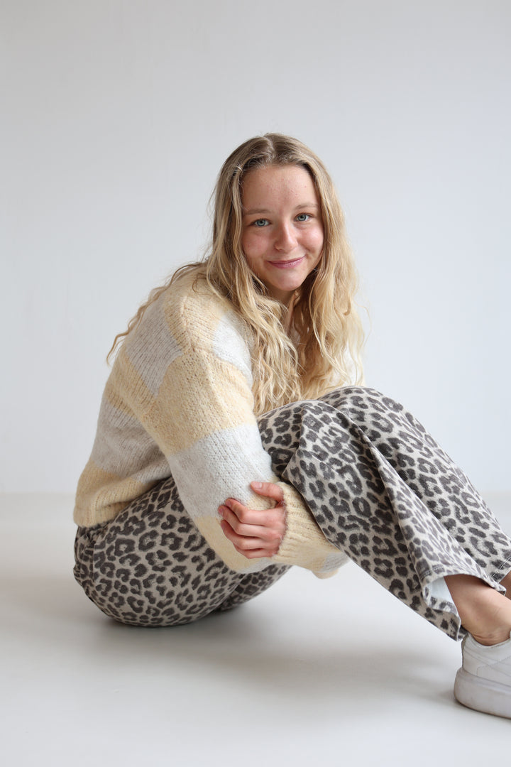 Striped V-Neck Cardigan