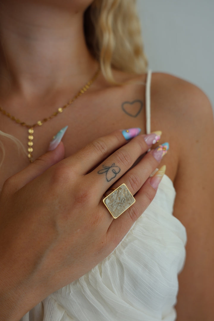 Ring Square Stone