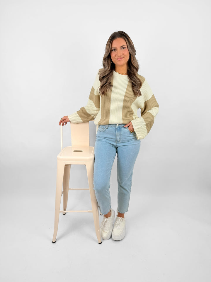 Oversize Pullover Block Stripes