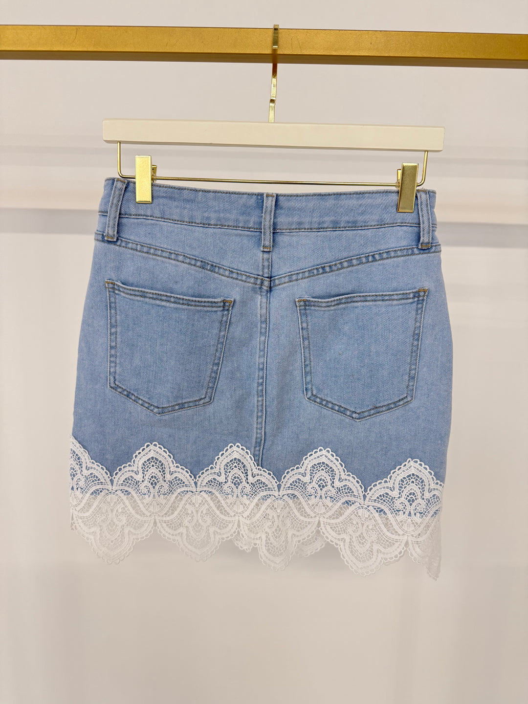 VINTAGE LACE DENIM SKIRT GR.S/36 (B-WARE)