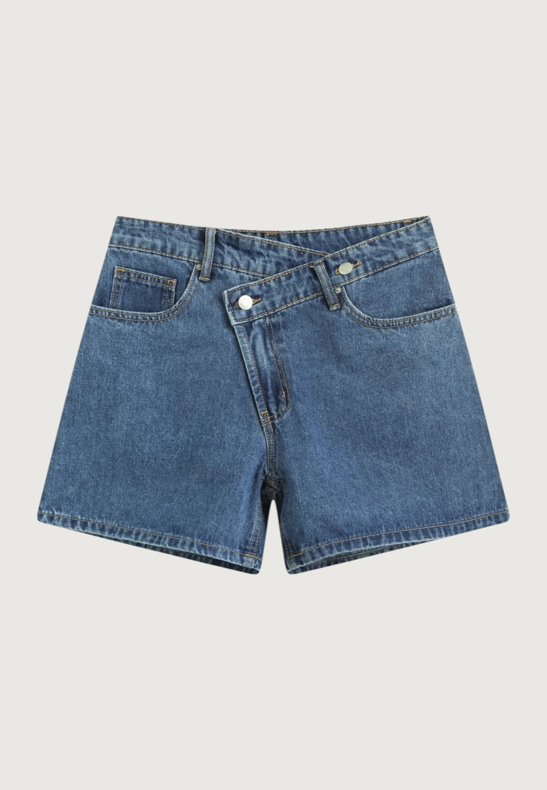Asymmetric Denim Shorts