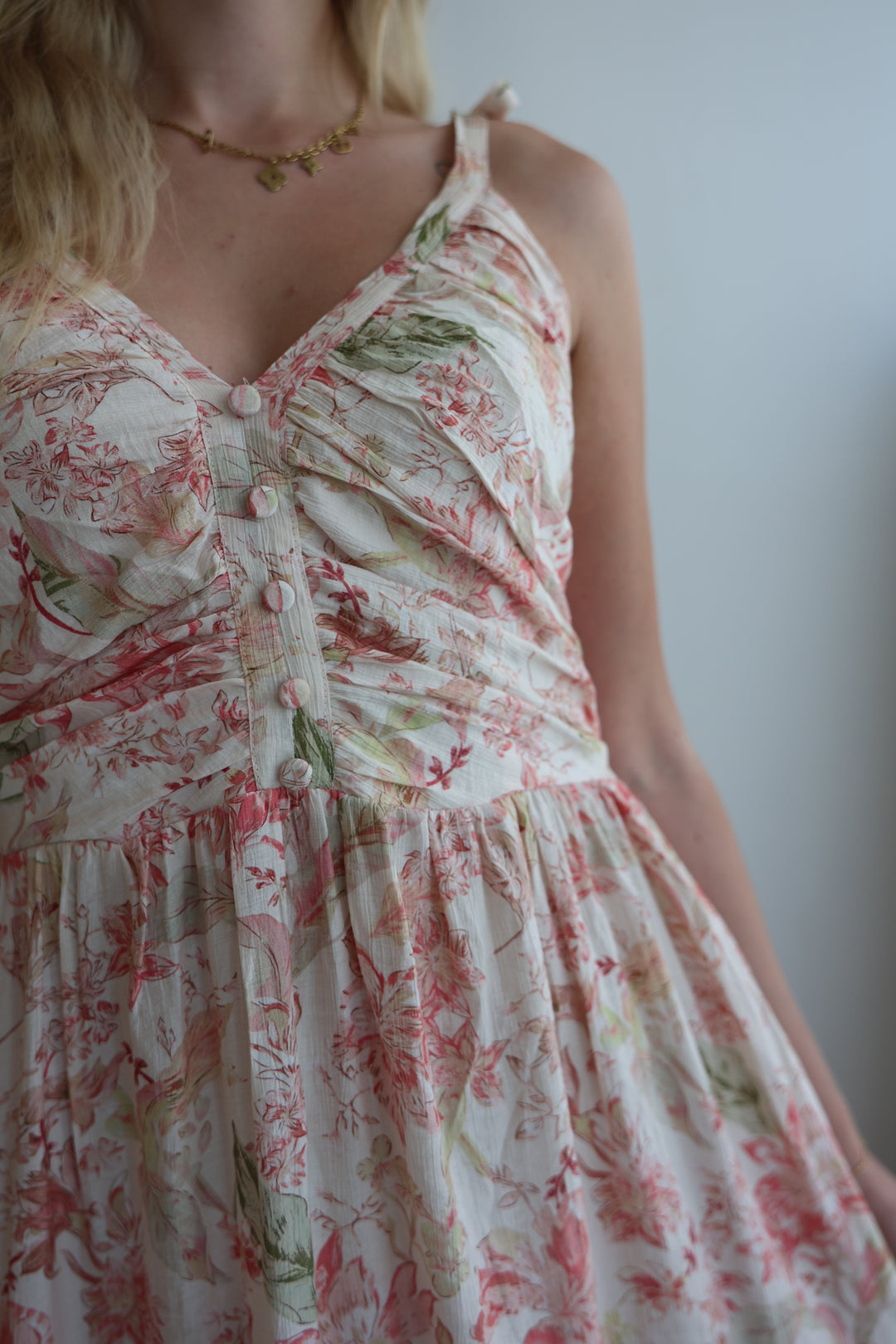 Langes Viskosekleid mit Floralprint Florenz