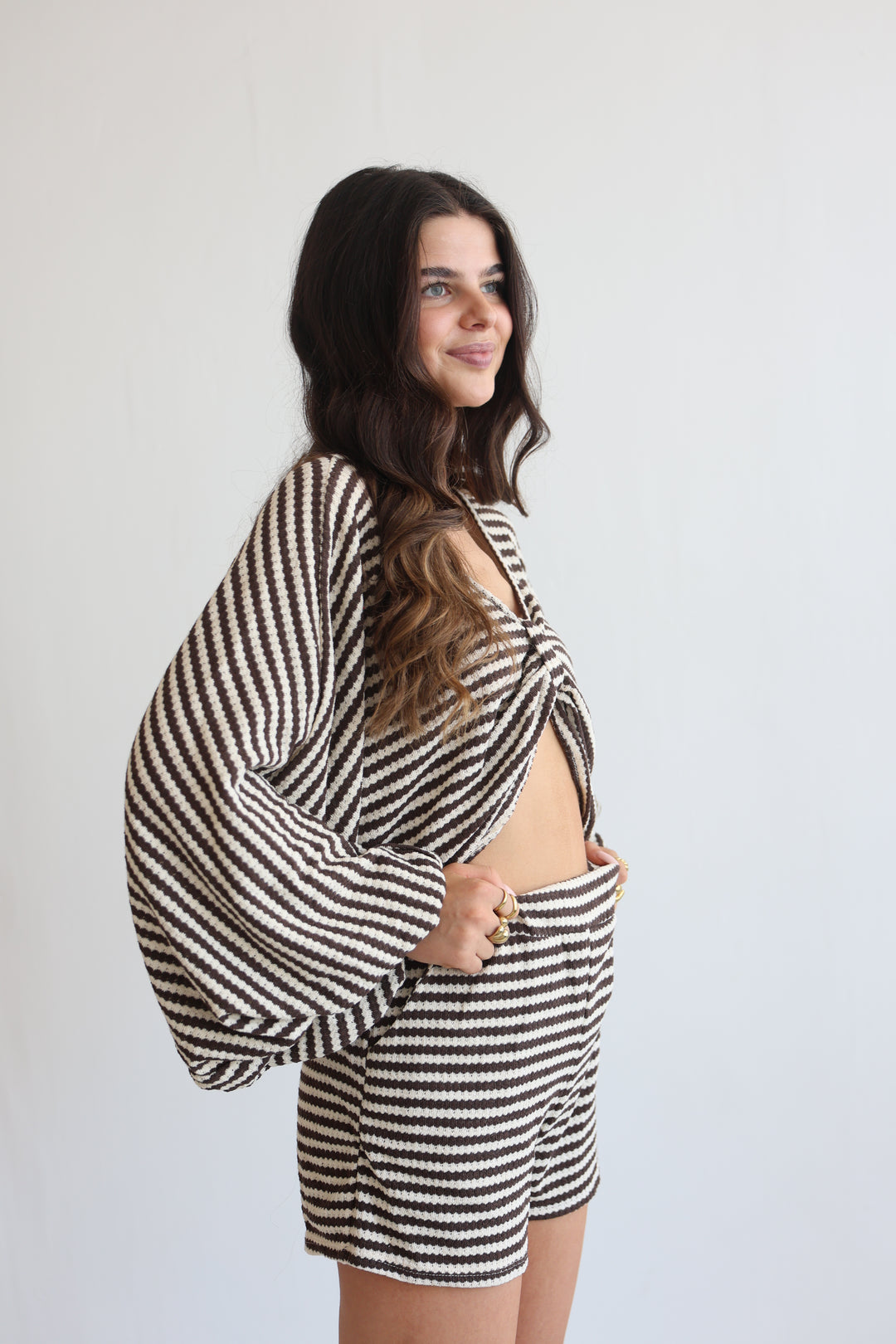 Striped Cotton Knit Lounge Set