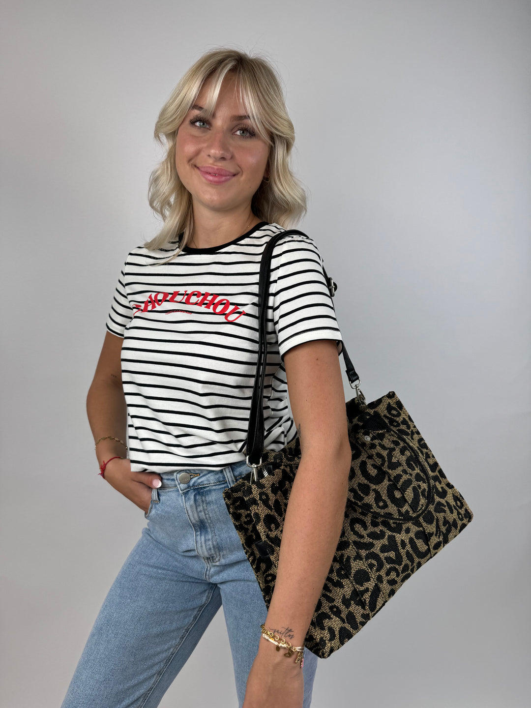 Tote Bag mit Leoprint Elena