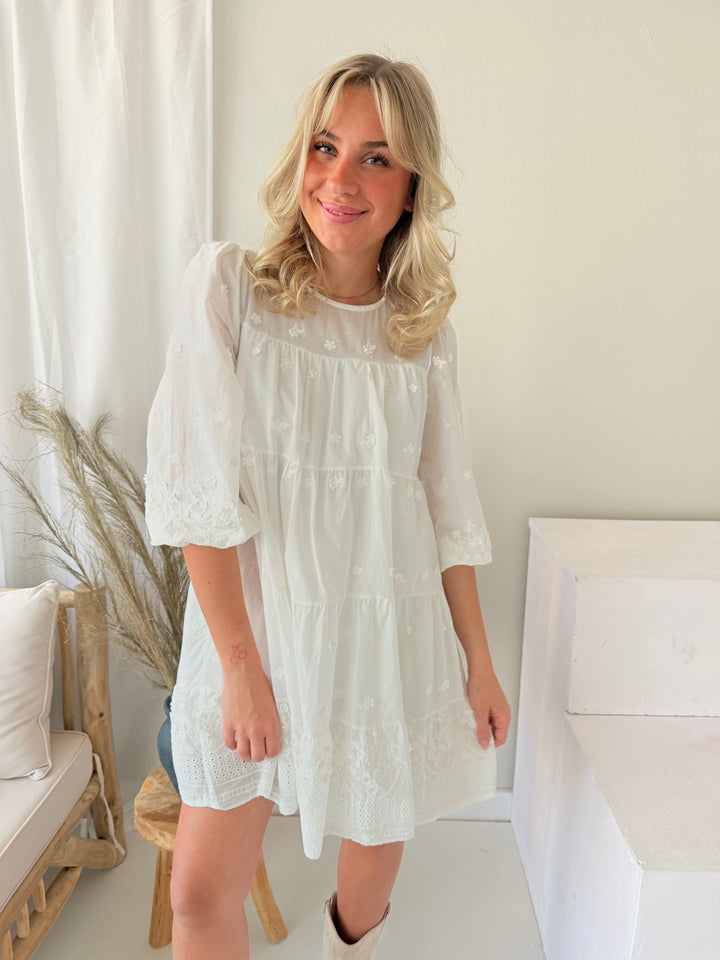 Cottondress mit 3D Blumen Finja