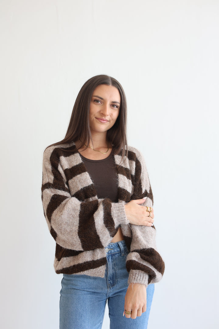 Chunky Striped Cardigan