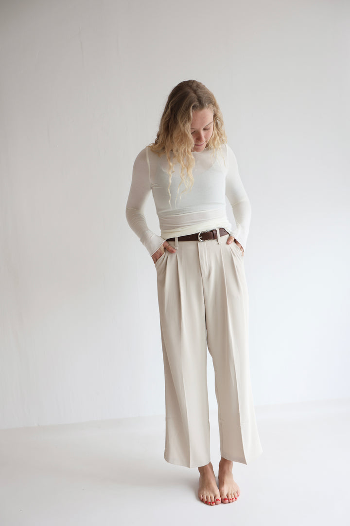 Bundfaltenhose mit Gürtel Anna