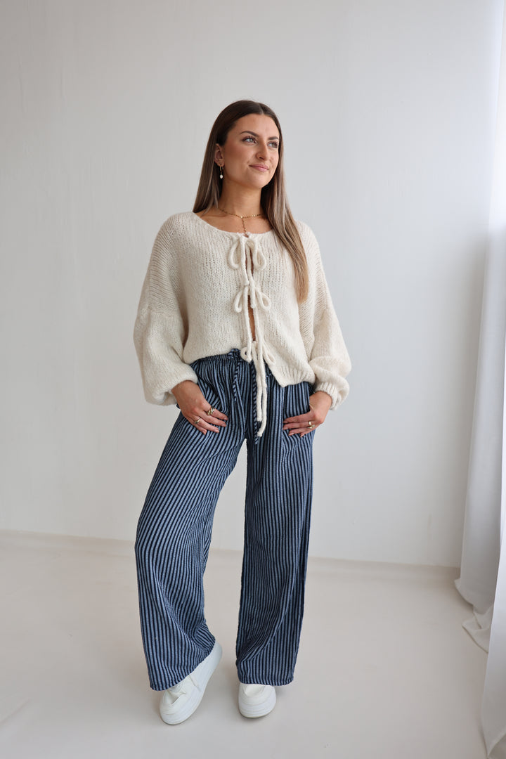 Lange Musselinhose mit Streifen Little Lines