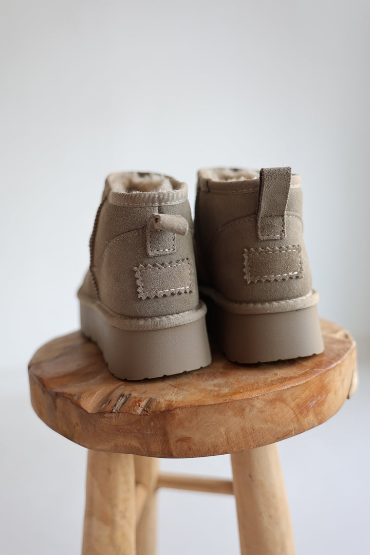 Leather Mini Plateau Boots