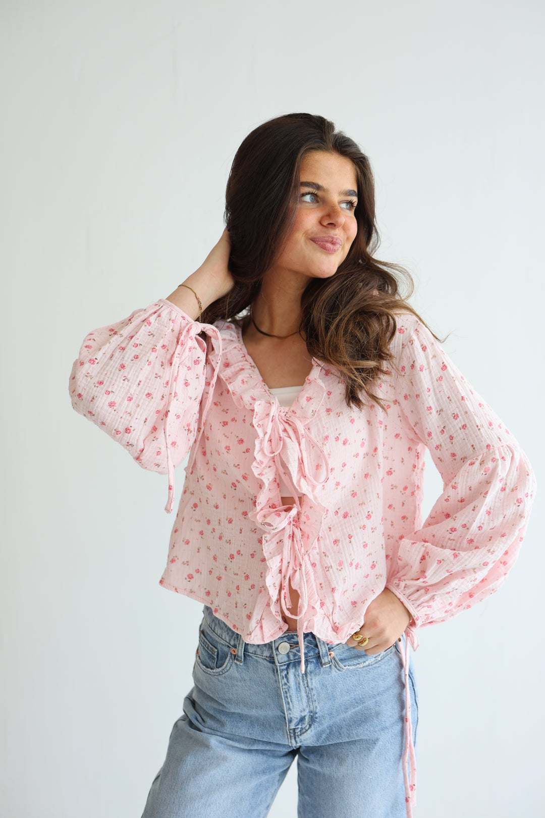 Rosy Ruffle Cardigan