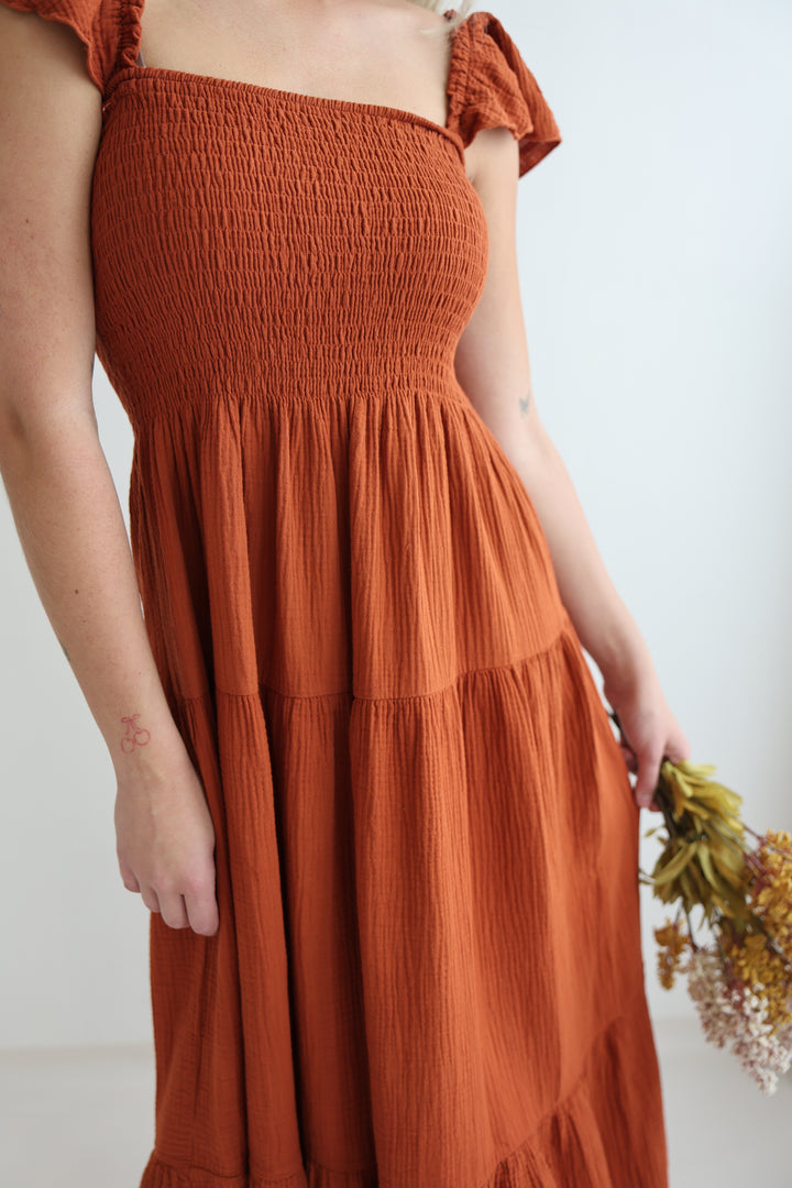 Langes Kleid mit Raffung Livia