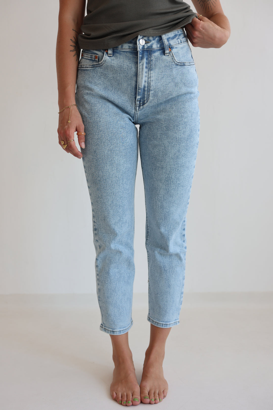 Seaside Blue Mom Jeans