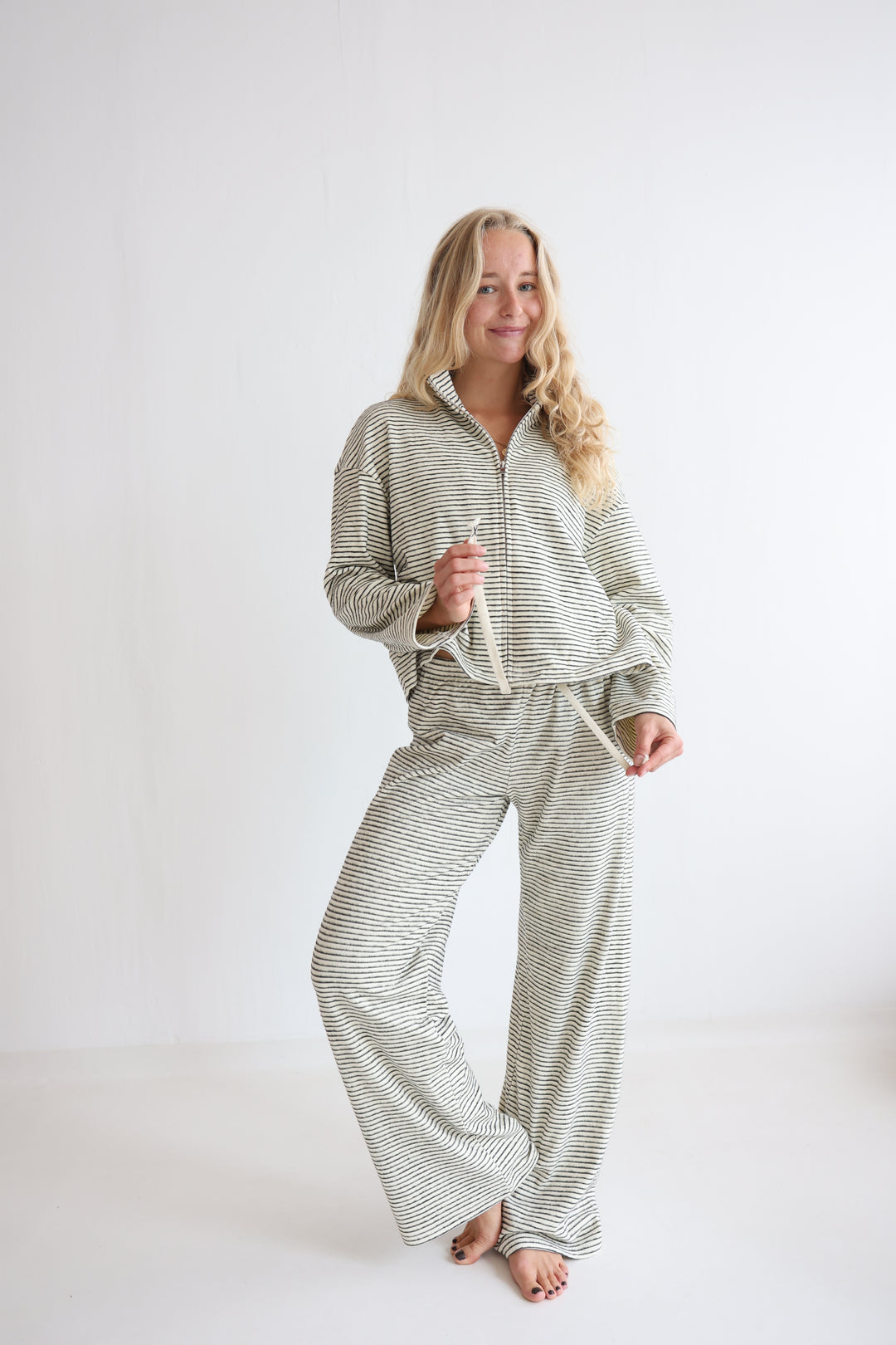 Marlow Stripe Zip Sweater