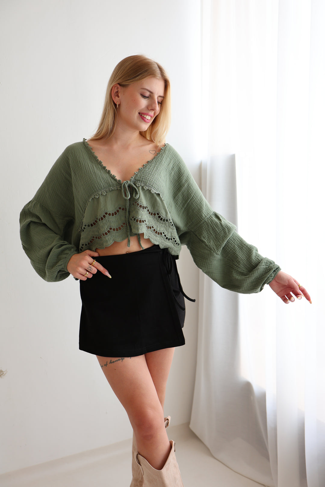 Musselinbluse Sweet Ruffles