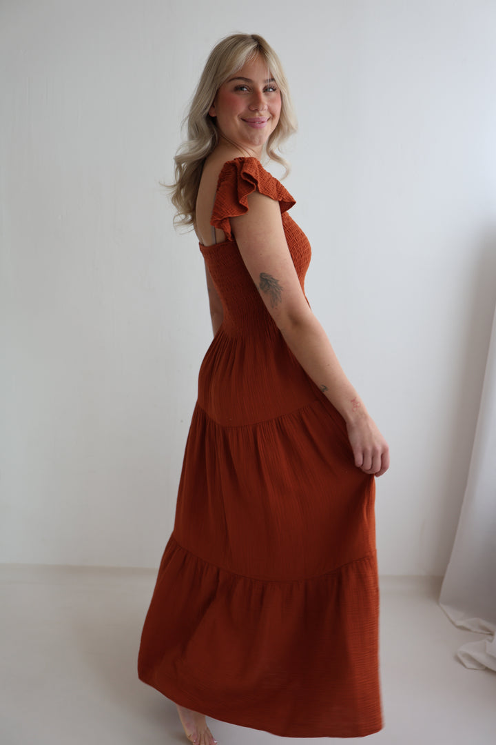 Langes Kleid mit Raffung Livia