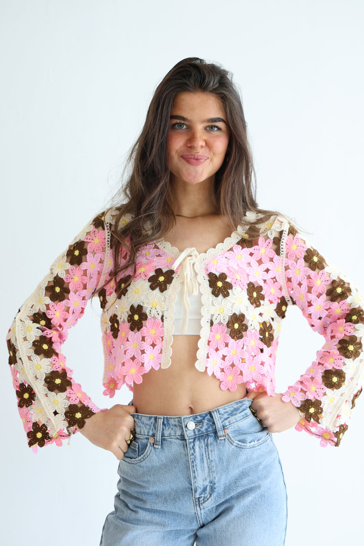 Boho Flower Cardigan