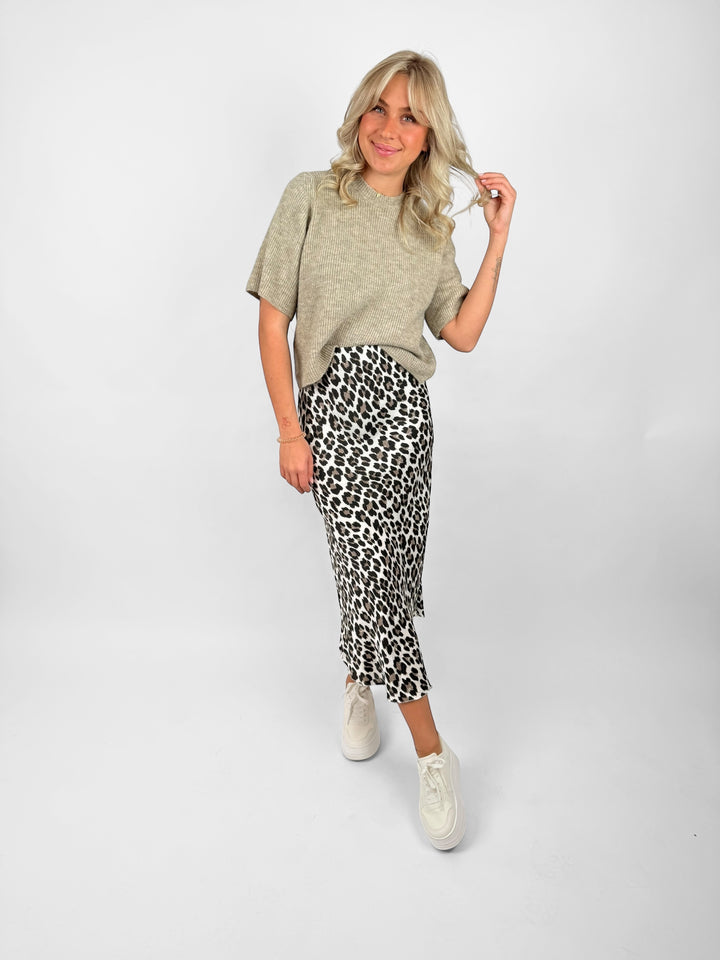 Langer Rock mit Leoprint Lion