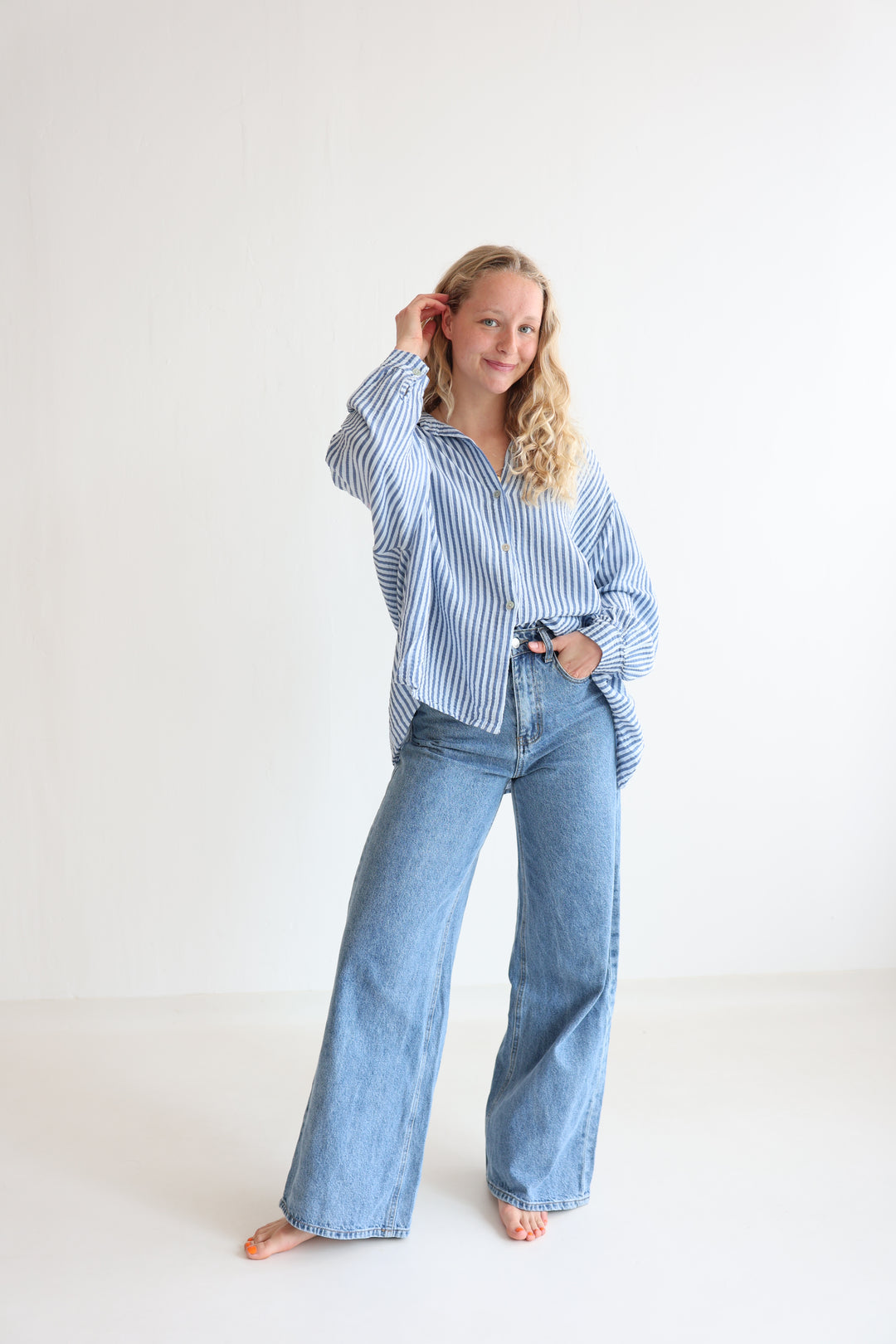 Gestreifte Musselinbluse Meadow