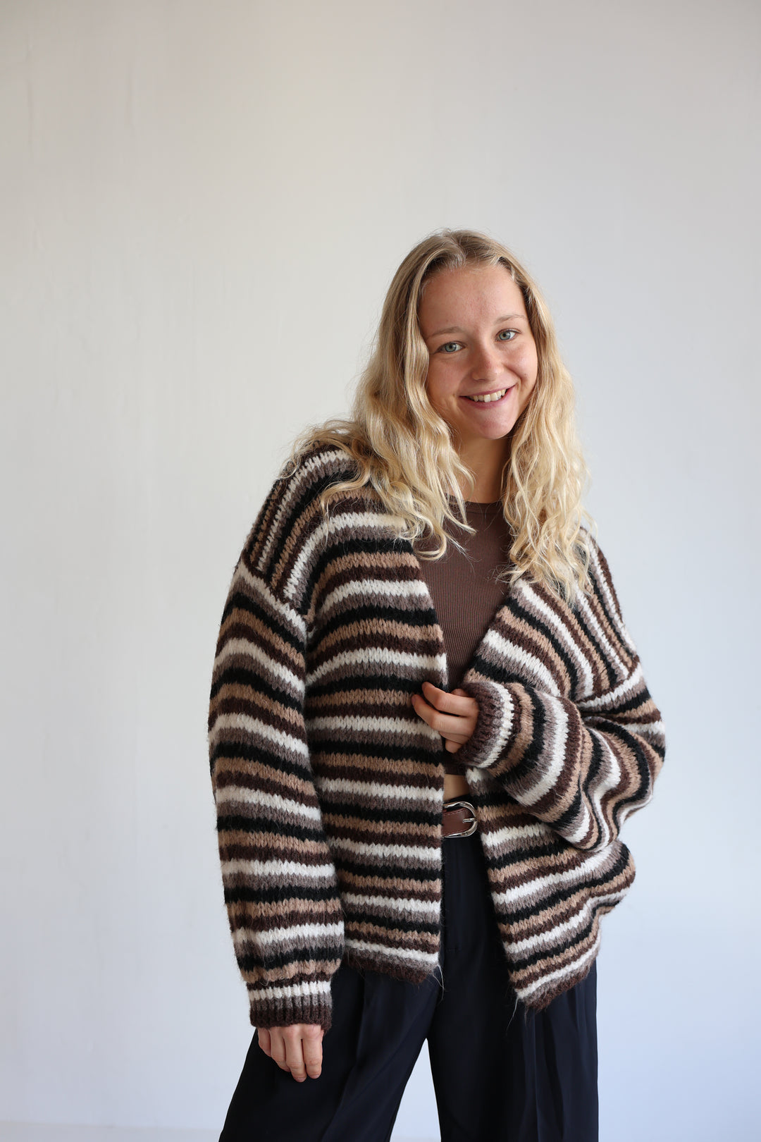 Gestreifter Oversize Cardigan Merle