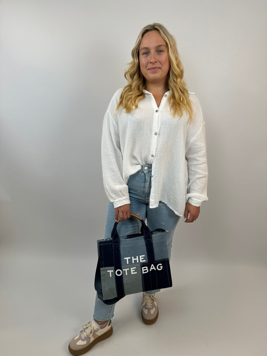 Tote Bag im Denimlook