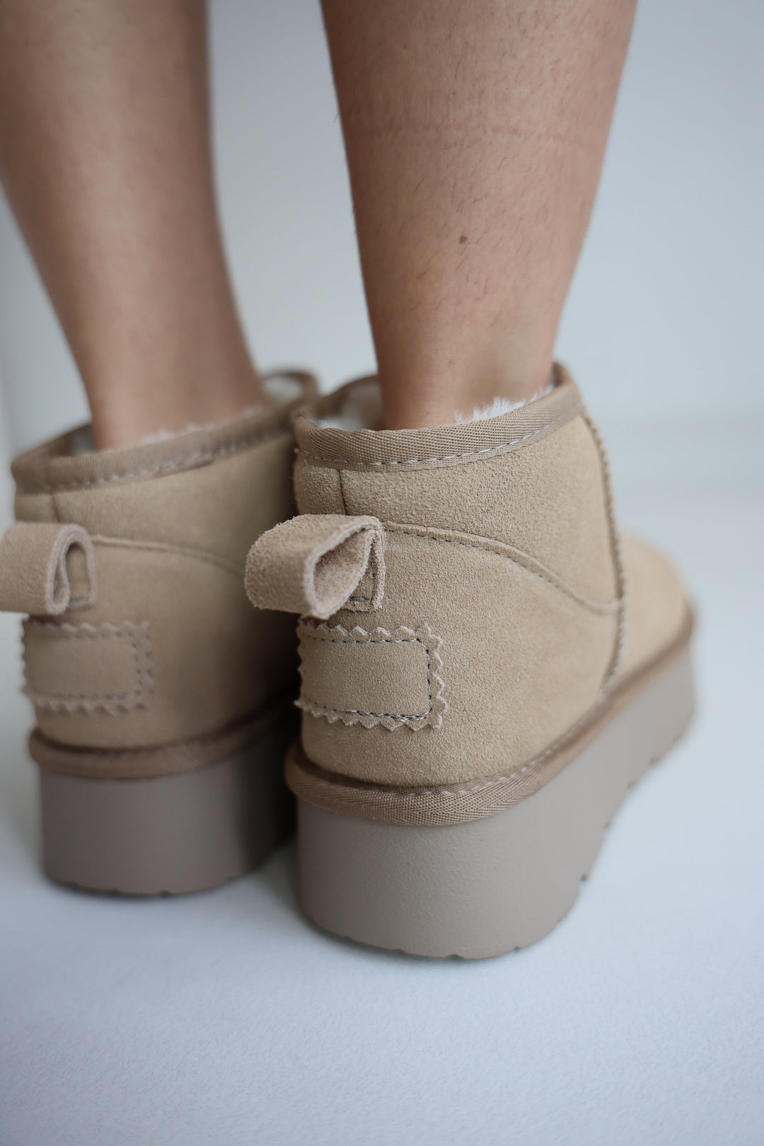 Leather Mini Plateau Boots