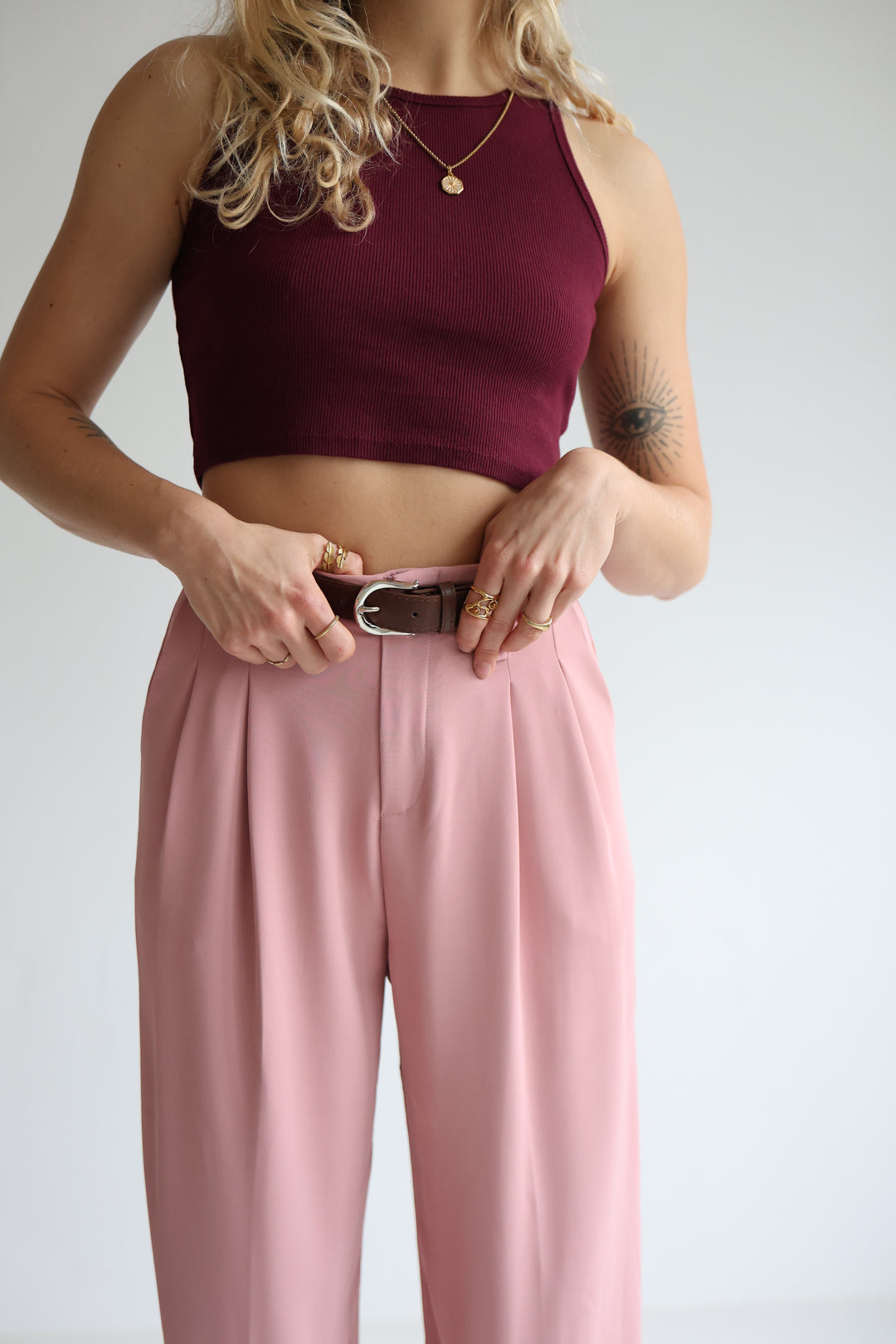 Bundfaltenhose mit Gürtel Anna