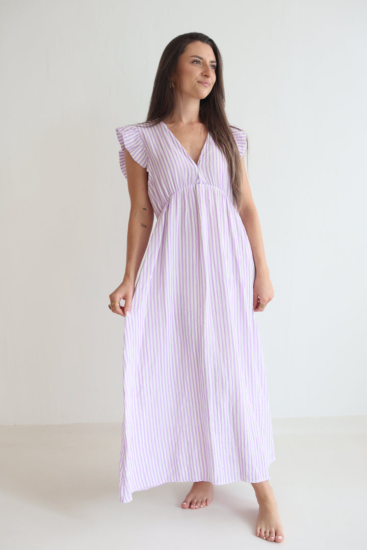 Langes Musselinkleid Summer Striped