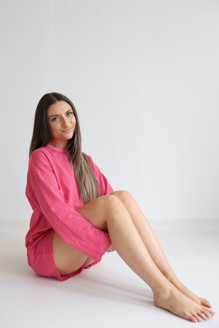 Striped Longsleeve Cherry Pink