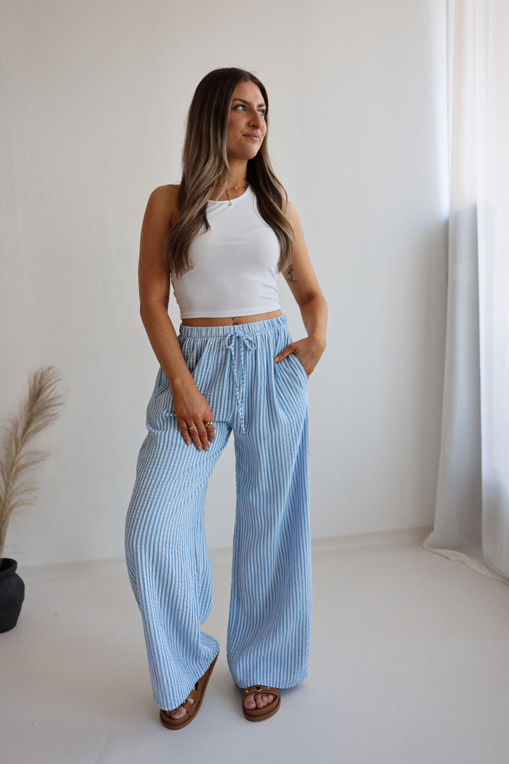 Lange Musselinhose mit Streifen Little Lines