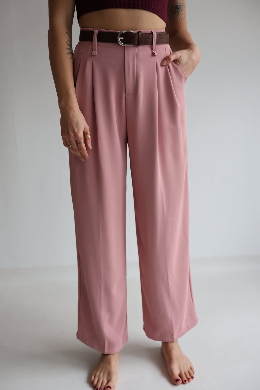 Bundfaltenhose mit Gürtel Anna