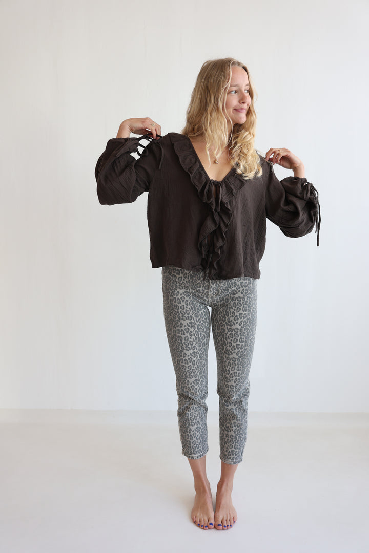 Leopard Denim Mom Jeans