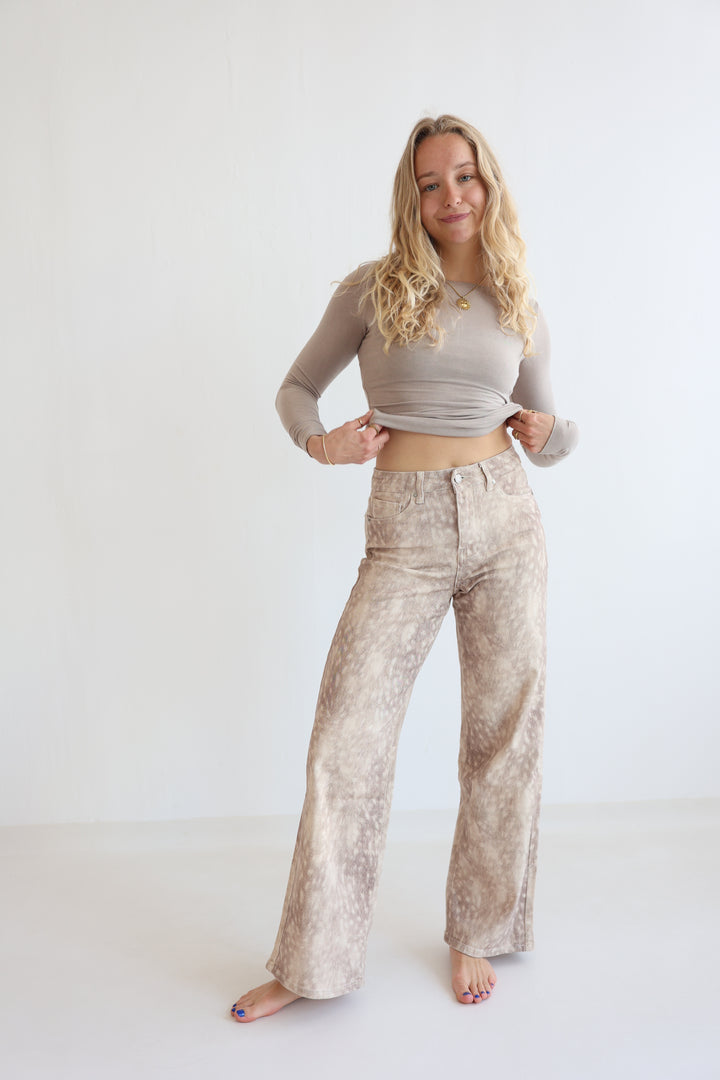 Animal Print Denim Jeans