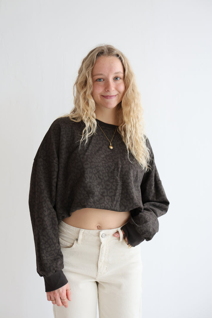 Sweater mit Leoprint