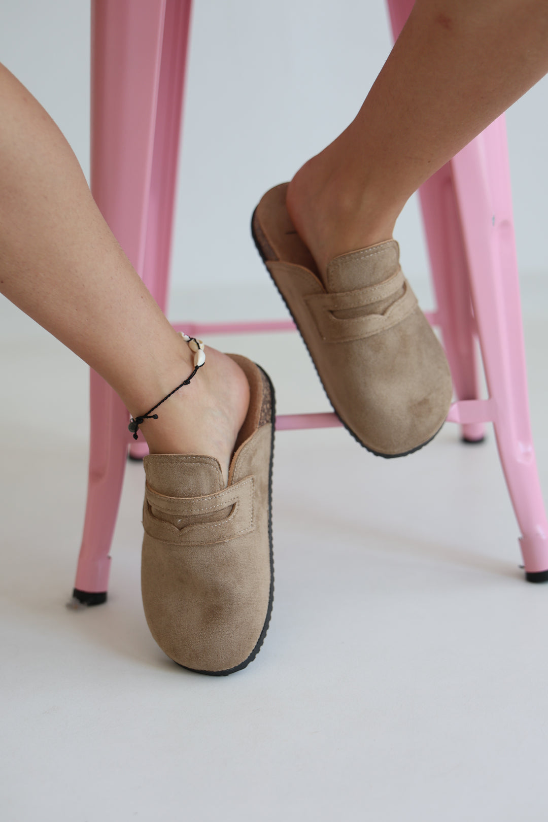 Soft Suede Touch Slip-On Mules
